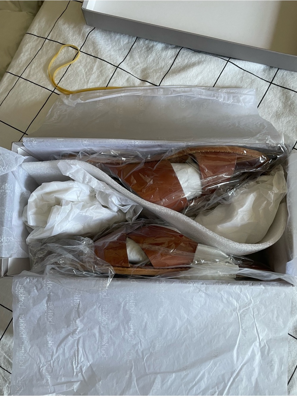Botkier Brown Cross Strap Leather Slide Mules - Picture 3 of 4